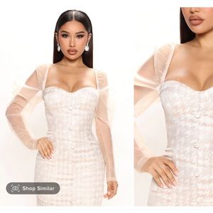 Ysabel Mini Dress - Nude/combo